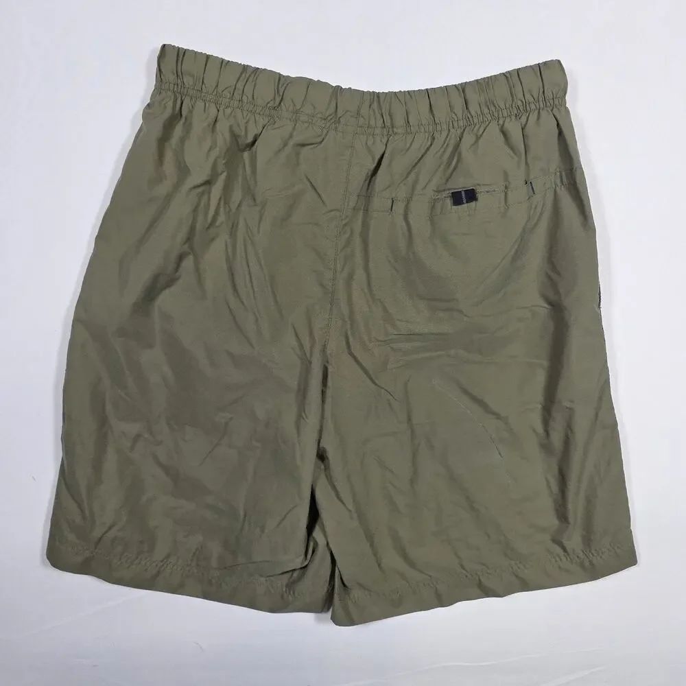 Vintage Nike Board Shorts Mens Small 28 Olive Green Swim Trunks Y2K Surf Beach